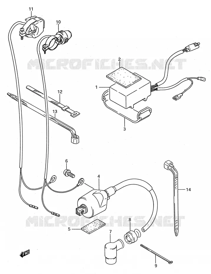 CDI UNIT - IGNITION COIL Suzuki MOTO 80 RM 1987  RM80H(E28)