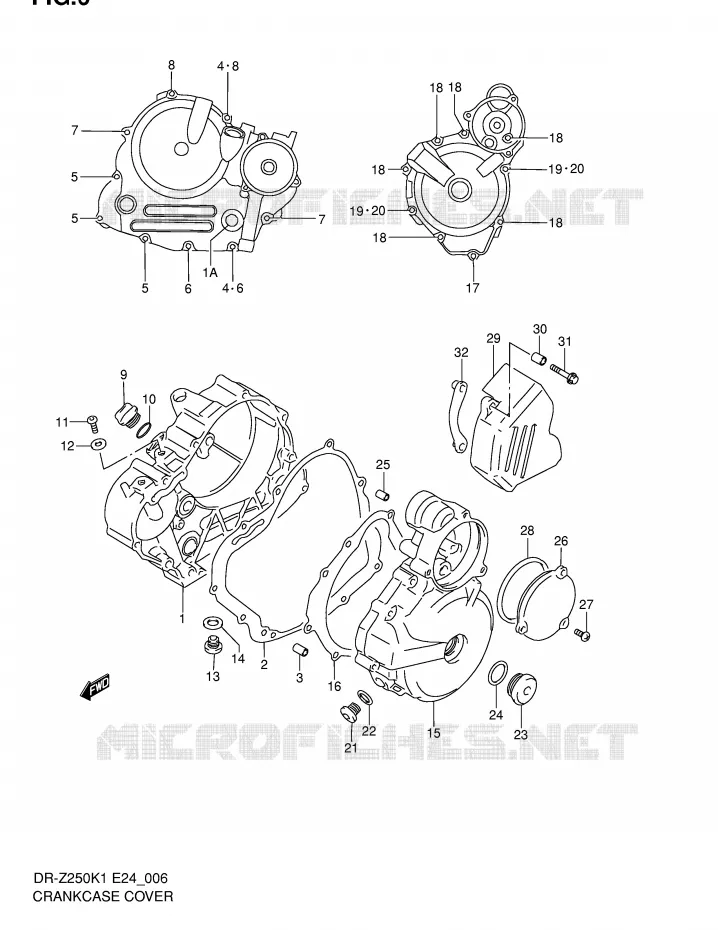CRANKCASE COVER Suzuki MOTO 250 DR-Z 2003  DR-Z250K3(E24)