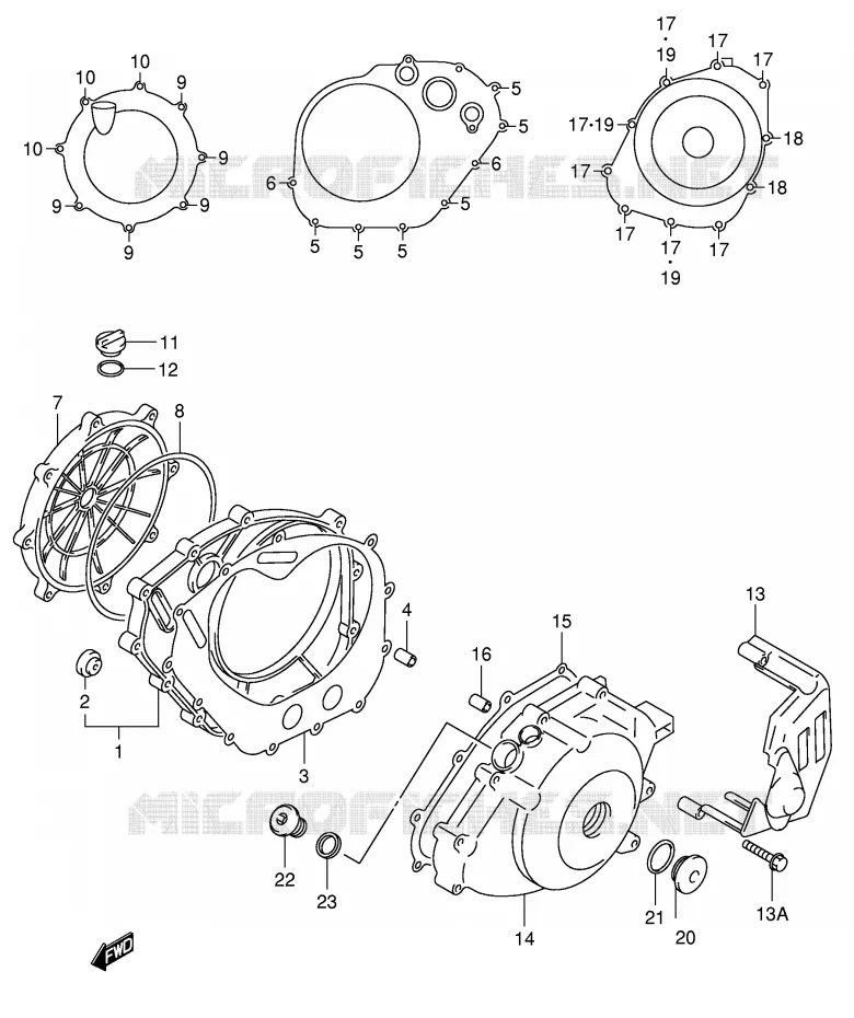 CRANKCASE COVER Suzuki MOTO 650 SV-S 2000  SV650SY(E2)