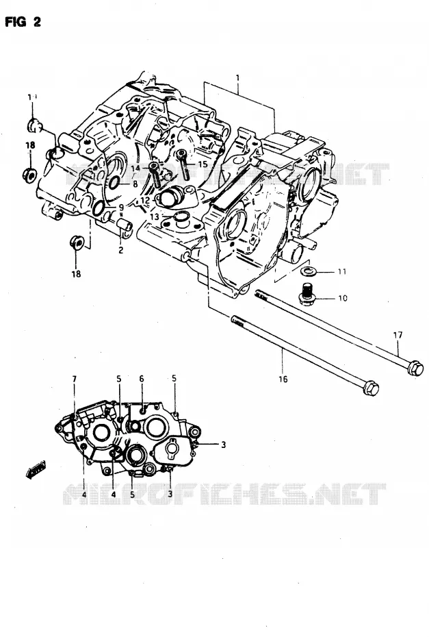 CRANKCASE Suzuki MOTO 50 RMX 1996  RMX50T(T/V)