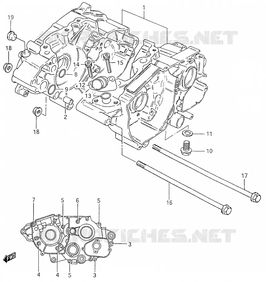 CRANKCASE Suzuki MOTO 50 RMX 1999  RMX50X