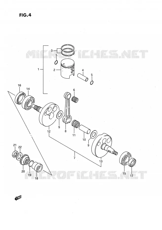 CRANKSHAFT (MODEL G/H) Suzuki MOTO 80 RM 1986  RM80XG(E2)