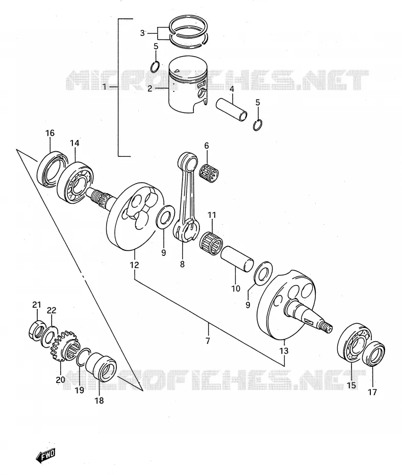 CRANKSHAFT (MODEL G/H) Suzuki MOTO 80 RM 1995  RM80S(E28)