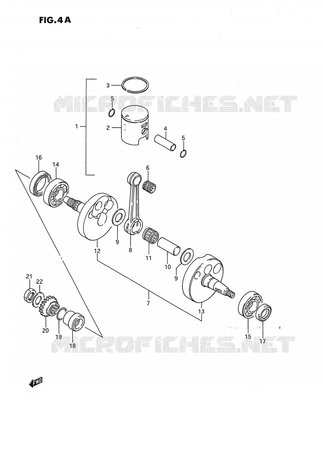 CRANKSHAFT (MODEL J) Suzuki MOTO 80 RM 1987  RM80XH(E2)