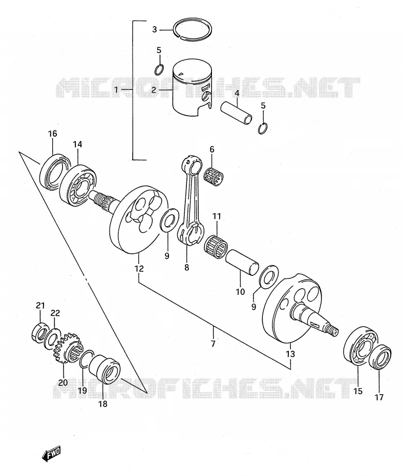 CRANKSHAFT (MODEL J) Suzuki MOTO 80 RM 1995  RM80S(E28)