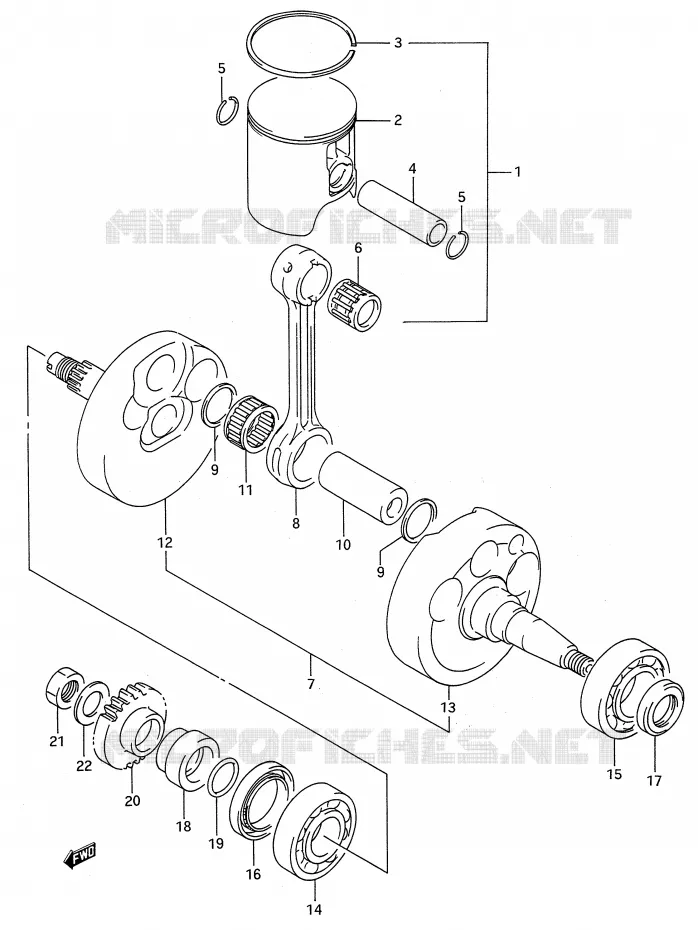 CRANKSHAFT (MODEL K) Suzuki MOTO 250 RMX 1994  RMX250R(E28)