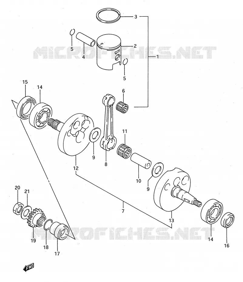 CRANKSHAFT (MODEL K) Suzuki MOTO 80 RM 1987  RM80H(E28)
