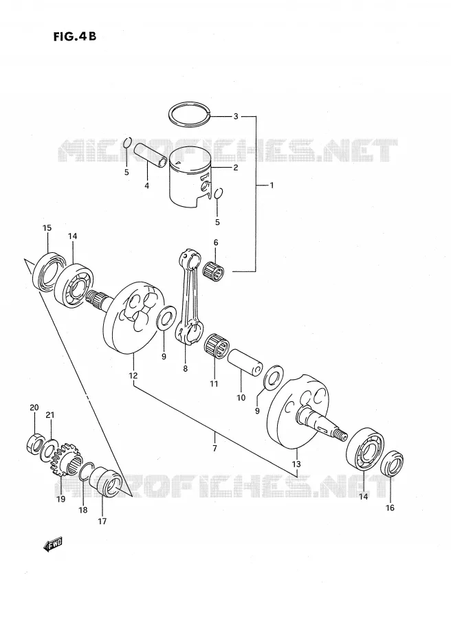 CRANKSHAFT (MODEL K) Suzuki MOTO 80 RM 1992  RM80XN(E2)