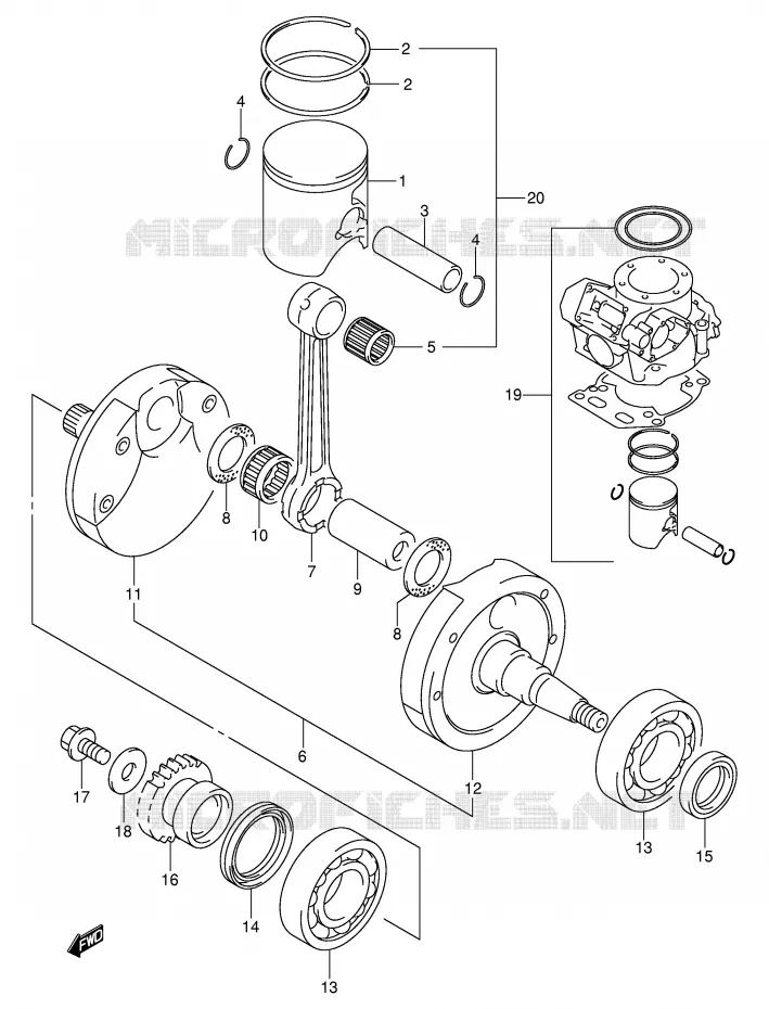 CRANKSHAFT (MODEL K1/K2) Suzuki MOTO 250 RM 2004  RM250K4(E3/E28)