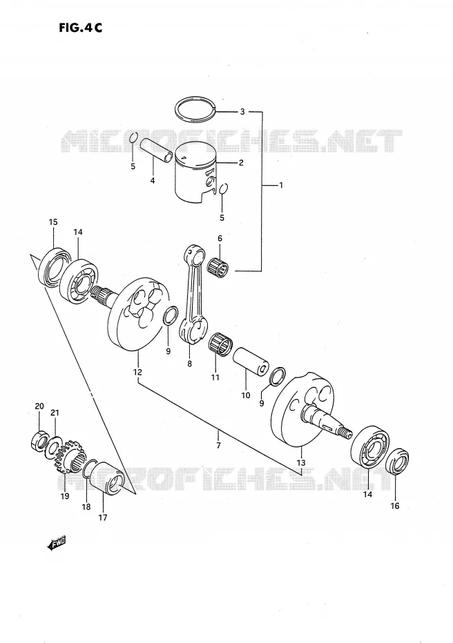 CRANKSHAFT (MODEL L) Suzuki MOTO 80 RM 1995  RM80XS(E2)