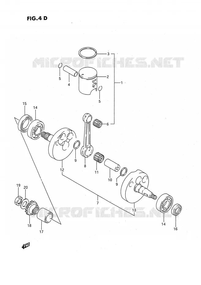 CRANKSHAFT (MODEL M/N/P/R/S) Suzuki MOTO 80 RM 1991  RM80XM(E2)