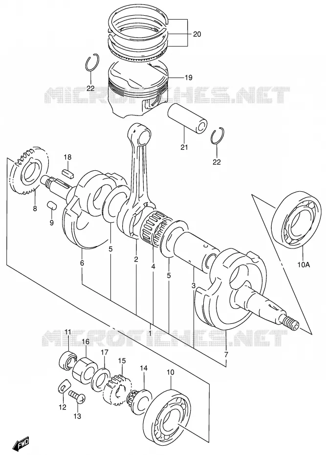 CRANKSHAFT Suzuki MOTO 250 DR-Z 2005  DR-Z250K5(E24)