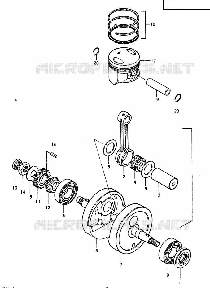 CRANKSHAFT Suzuki MOTO 370 SP 1979  SP370N(C/N)