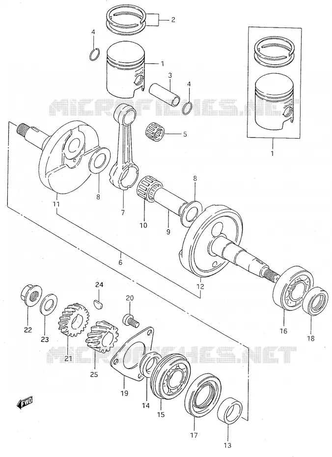 CRANKSHAFT Suzuki MOTO 50 RMX 2000  RMX50Y