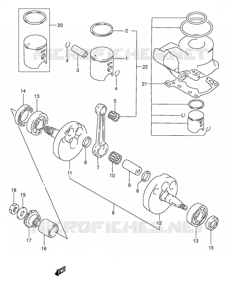 CRANKSHAFT Suzuki MOTO 80 RM 1996  RM80T(E3/E28)