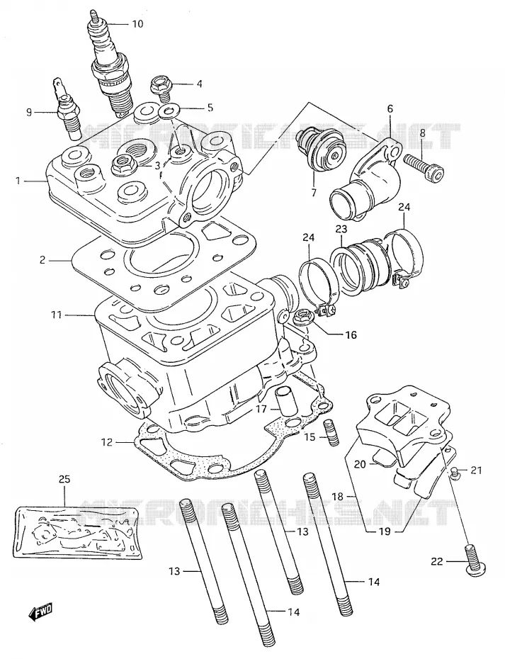 CYLINDER Suzuki MOTO 50 Autres-modeles 2000  SMX50Y
