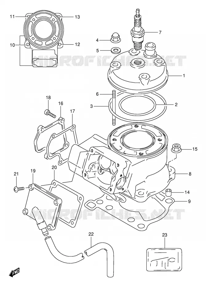 CYLINDER Suzuki MOTO 80 RM 1998  RM80W(E24)