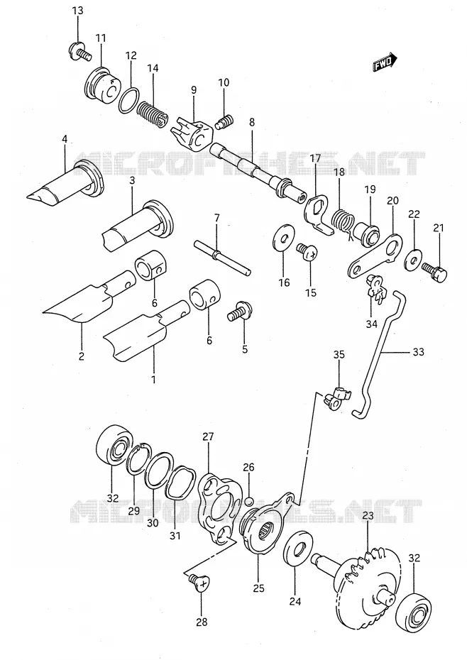 EXHAUST VALVE (MODEL K/L/M/N/P/R/S) Suzuki MOTO 80 RM 1989  RM80K(E28)