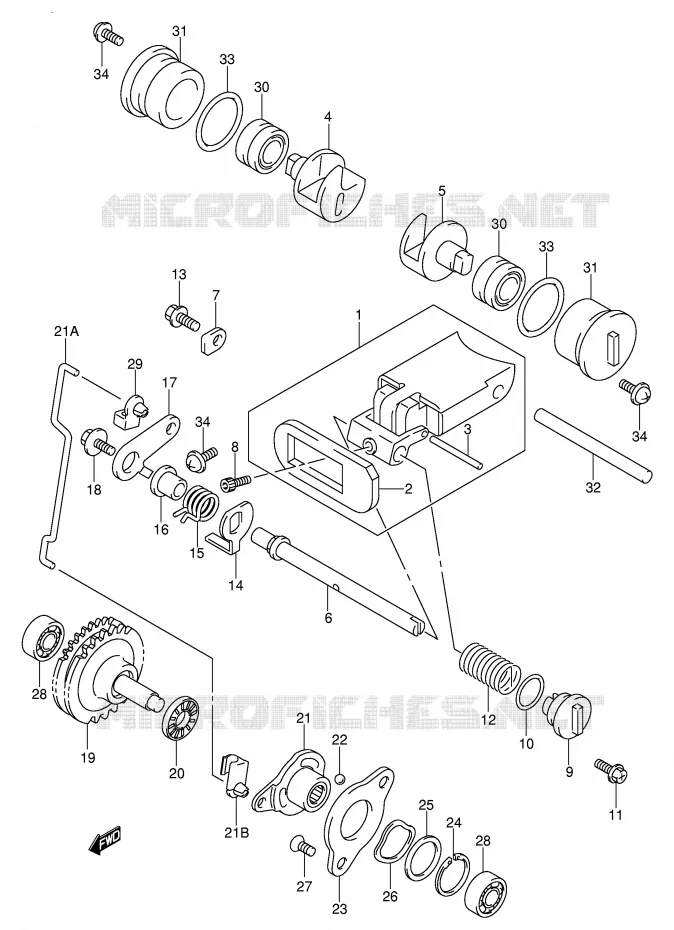 EXHAUST VALVE (MODEL K1) Suzuki MOTO 250 RM 2002  RM250K2(E3/E28)