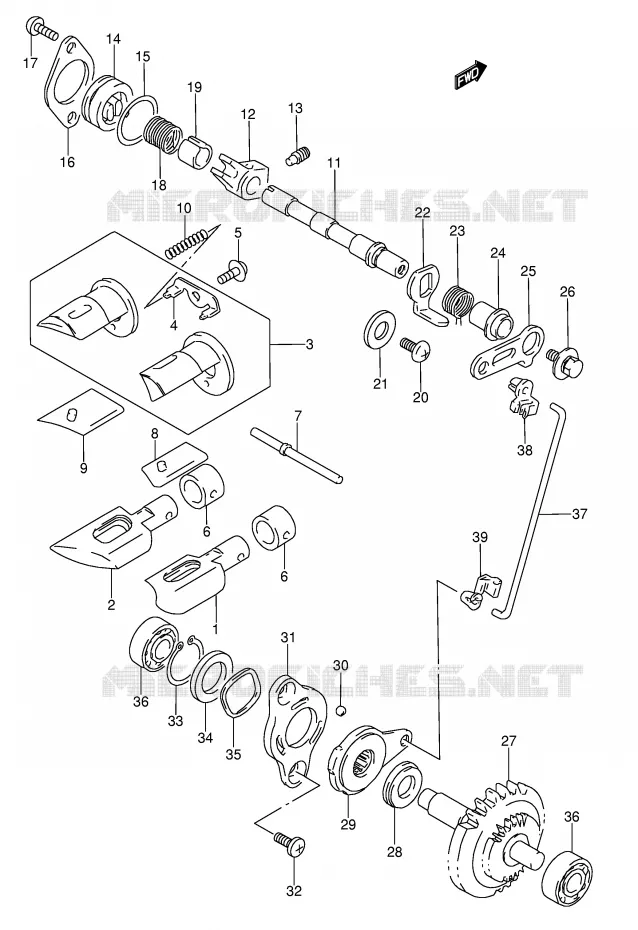 EXHAUST VALVE (MODEL S/T) Suzuki MOTO 250 RMX 1996  RMX250T(E1)