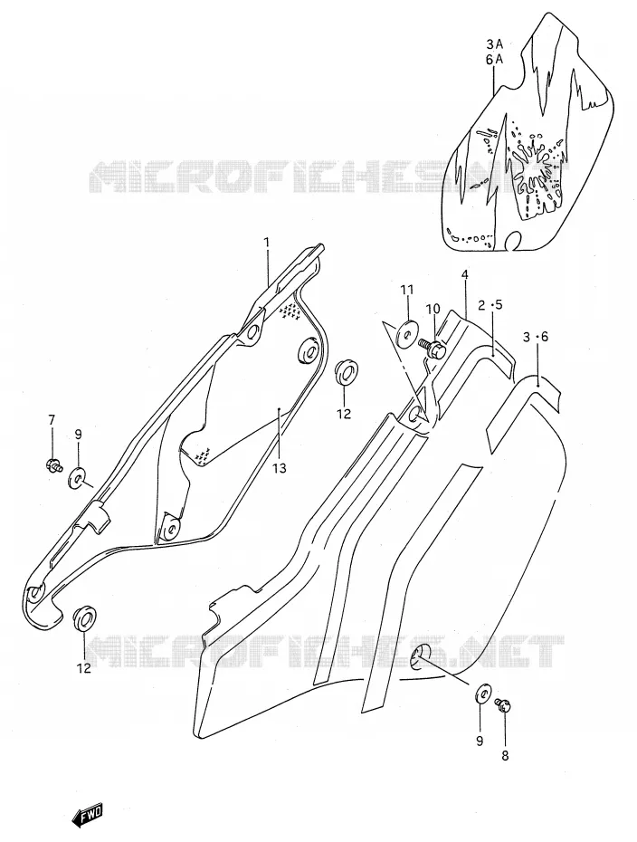 FAIRING (MODEL K/L/M) Suzuki MOTO 250 RMX 1991  RMX250M(E28)