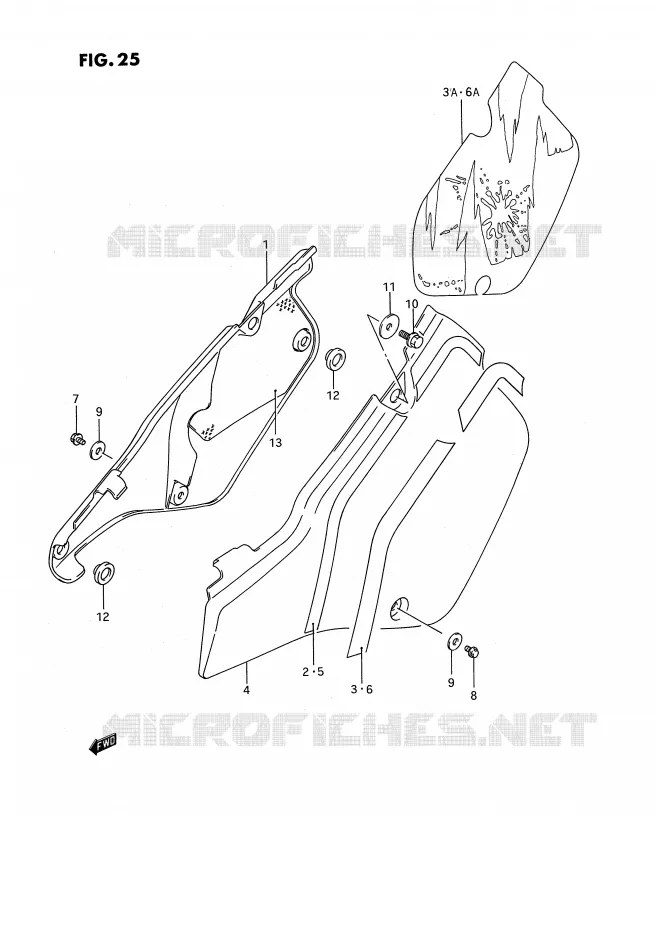 FAIRING (MODEL K/L/M) Suzuki MOTO 250 RMX 1991  RMX250M(E3)