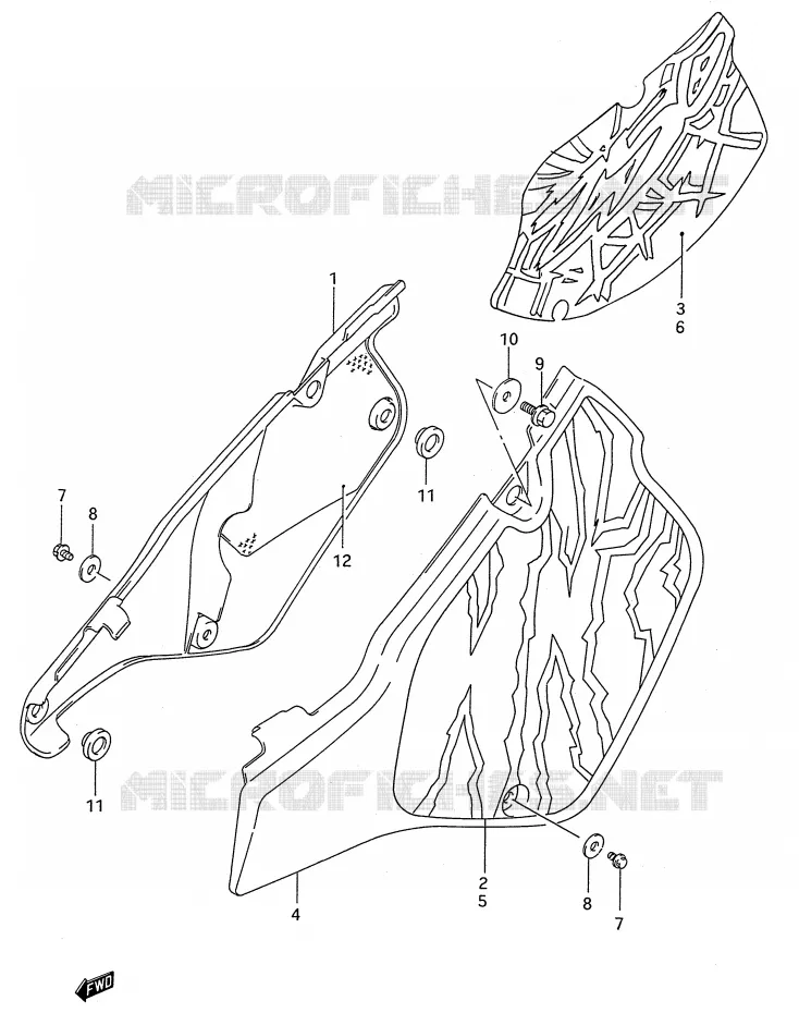 FAIRING (MODEL N/P/R) Suzuki MOTO 250 RMX 1994  RMX250R(E28)