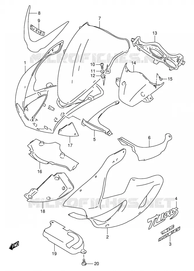 FAIRING (MODEL V) Suzuki MOTO 1000 TL-S 1998  TL1000SW(E2)