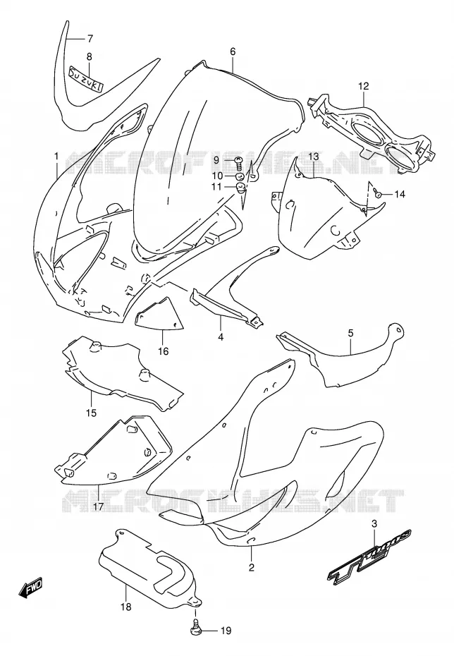 FAIRING (MODEL X) Suzuki MOTO 1000 TL-S 1997  TL1000SV(E2)