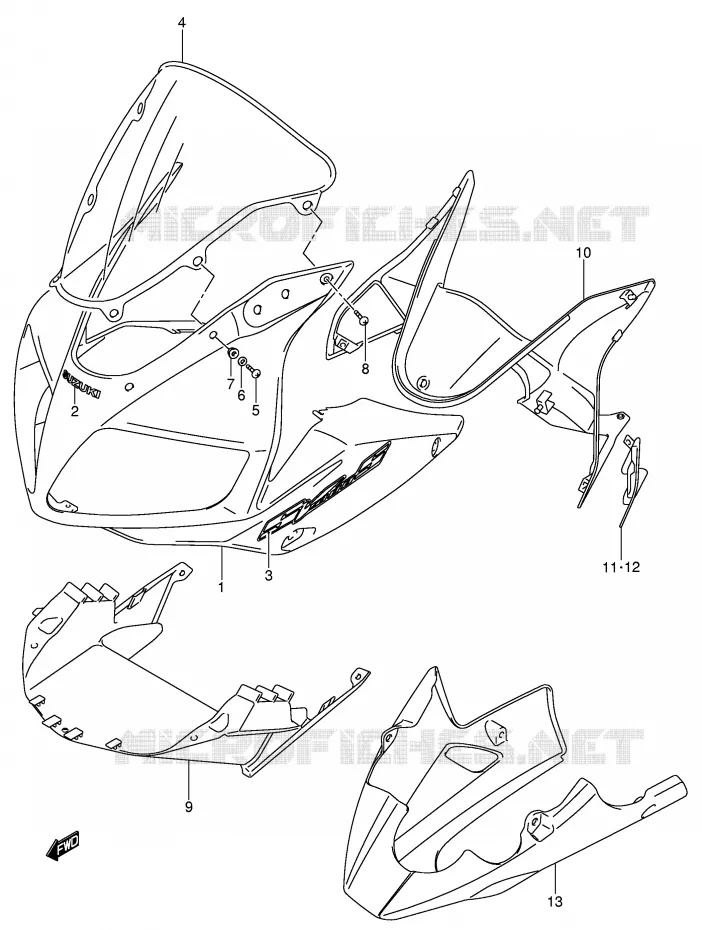 FAIRING (SV1000S/S1/S2 K5) Suzuki MOTO 1000 SV 2005  SV1000S2K5(E2)