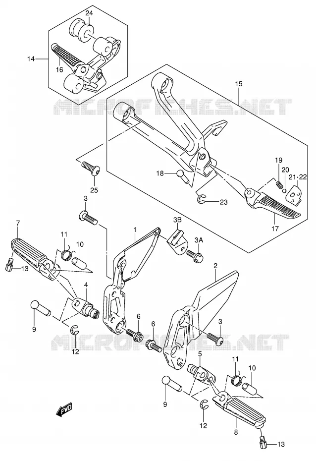 FOOTREST (MODEL K3) Suzuki MOTO 650 SV 2004  SV650K4(E2)