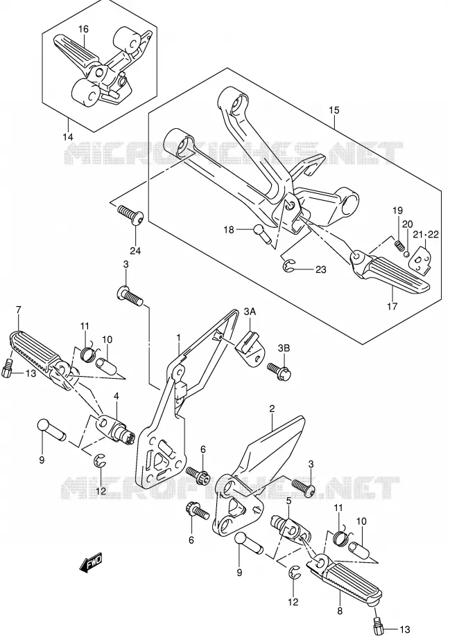 FOOTREST (SV1000S/S1/S2K3) Suzuki MOTO 1000 SV 2005  SV1000K5(E2)