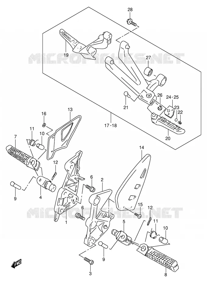 FOOTREST Suzuki MOTO 1000 TL-S 1997  TL1000SV(E2)