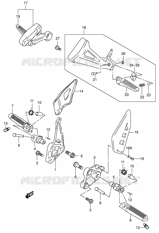 FOOTREST Suzuki MOTO 650 SV-S 2000  SV650SUY(E2)