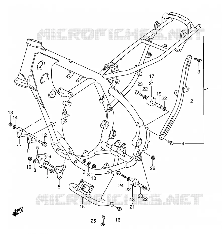 FRAME (MODEL K/L/M/N) Suzuki MOTO 250 RMX 1994  RMX250R(E1)