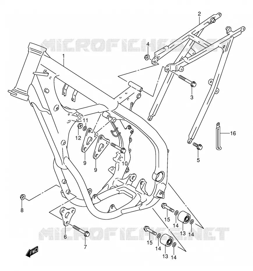 FRAME (MODEL K1) Suzuki MOTO 250 RM 2003  RM250K3(E3/E28)