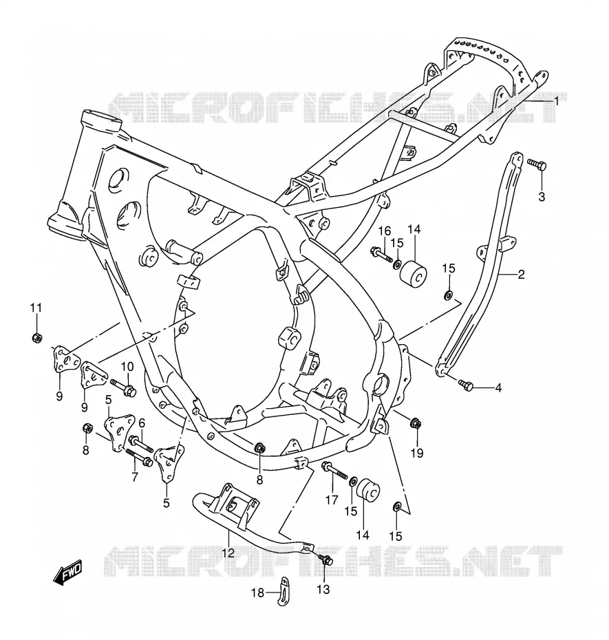 FRAME (MODEL S/T) Suzuki MOTO 250 RMX 1995  RMX250S(E1)