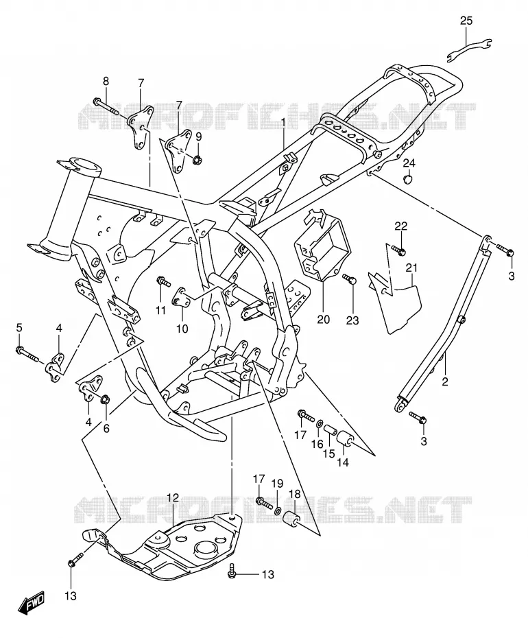 FRAME Suzuki MOTO 250 DR-Z 2001  DR-Z250K1(E3/E28)
