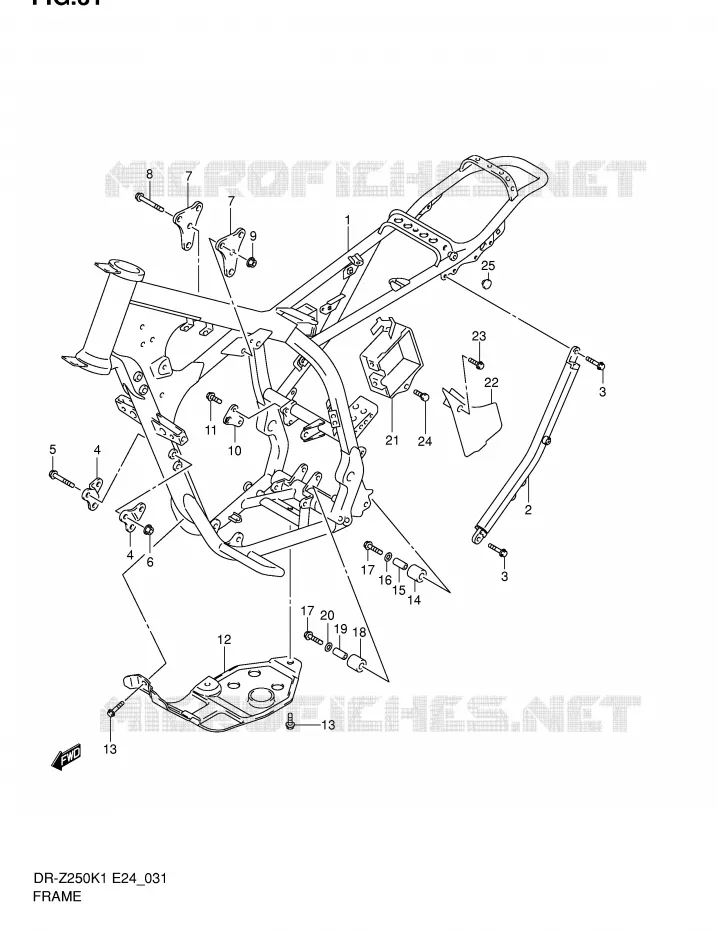 FRAME Suzuki MOTO 250 DR-Z 2002  DR-Z250K2(E24)