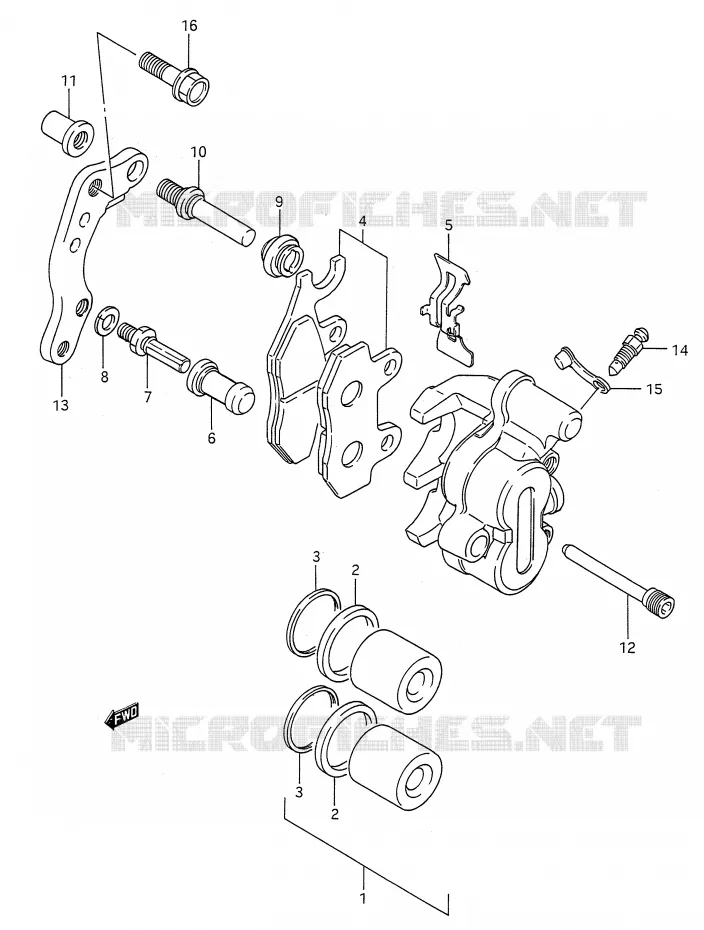 FRONT CALIPER (MODEL K/L) Suzuki MOTO 250 RMX 1990  RMX250L(E28)