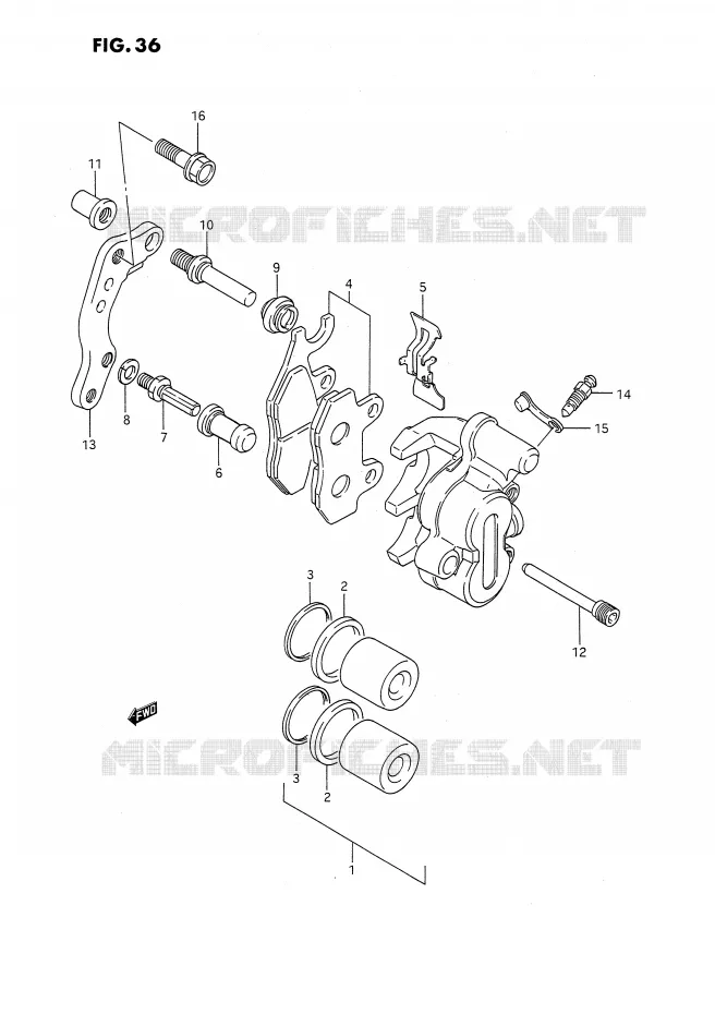 FRONT CALIPER (MODEL K/L) Suzuki MOTO 250 RMX 1990  RMX250L(E3)