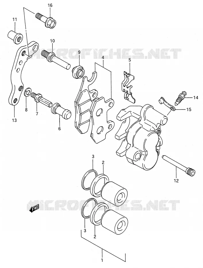 FRONT CALIPER (MODEL M/N/P/R) Suzuki MOTO 250 RMX 1992  RMX250N(E28)