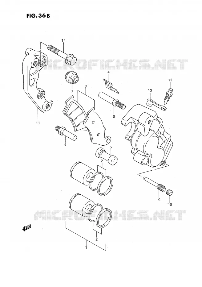 FRONT CALIPER (MODEL T) Suzuki MOTO 250 RMX 1993  RMX250P(E3)