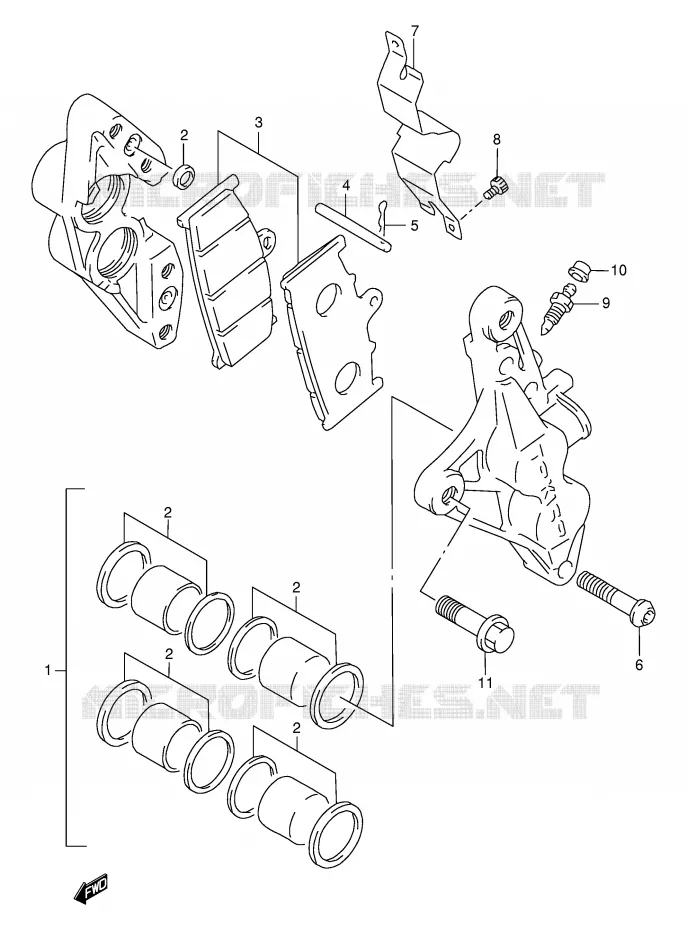 FRONT CALIPER Suzuki MOTO 1000 TL-S 2000  TL1000SY(E2)