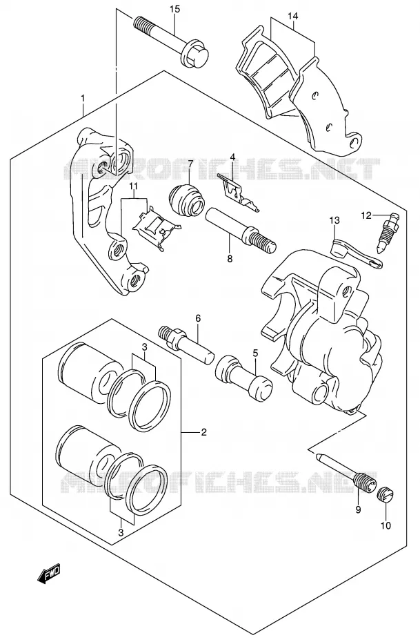 FRONT CALIPER Suzuki MOTO 250 DR-Z 2005  DR-Z250K5(E24)