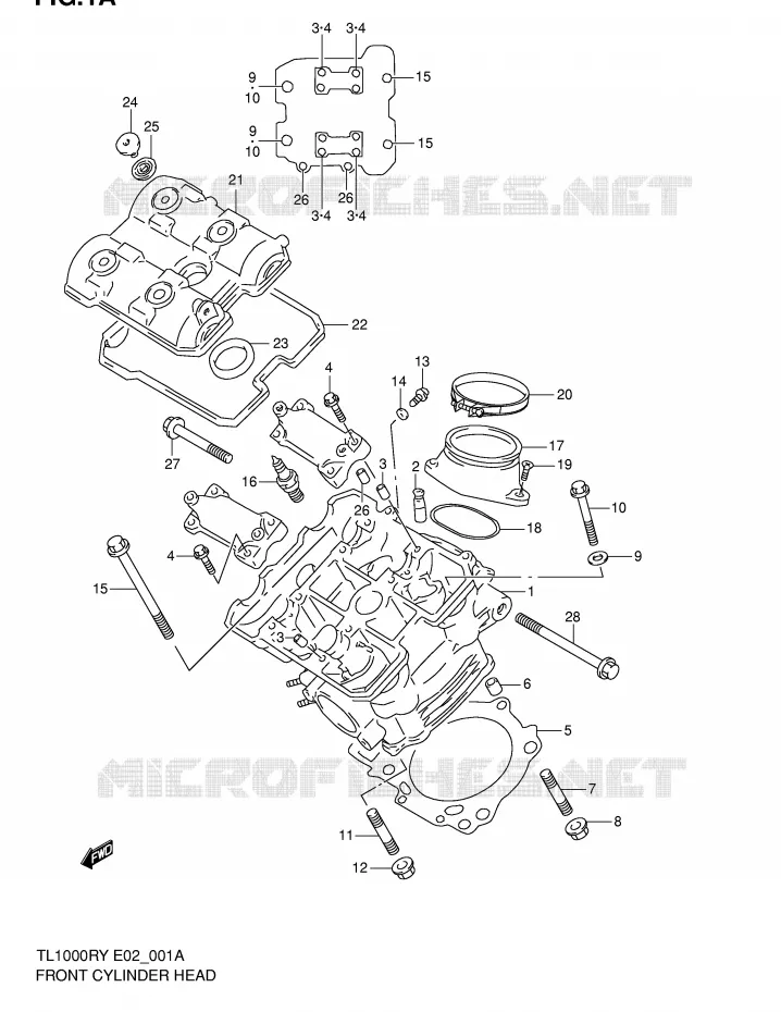 FRONT CYLINDER HEAD Suzuki MOTO 1000 TL-R 2000  TL1000RY(E2)
