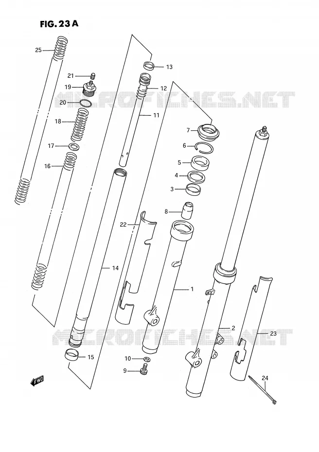 FRONT FORK (MODEL K) Suzuki MOTO 80 RM 1988  RM80J(E3)