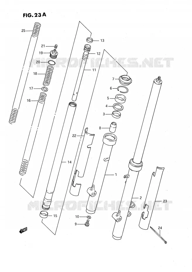 FRONT FORK (MODEL K) Suzuki MOTO 80 RM 1992  RM80XN(E2)
