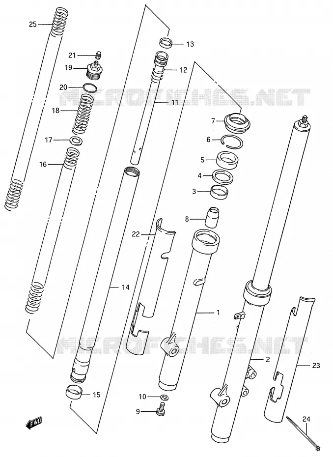 FRONT FORK (MODEL K) Suzuki MOTO 80 RM 1993  RM80P(E28)