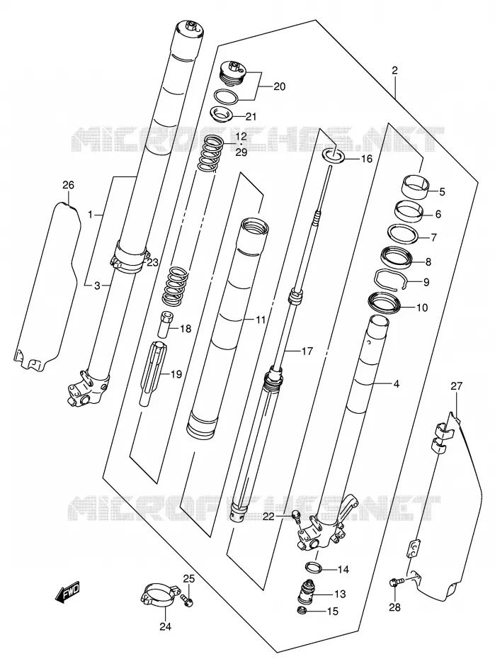 FRONT FORK (MODEL K1) Suzuki MOTO 250 RM 2005  RM250K5(E3/E28)
